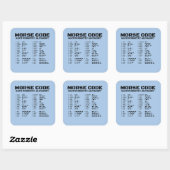 Morse-Code-NATO-Alphabet-Tabelle A-Z Minimal Quadratischer Aufkleber (Blatt)
