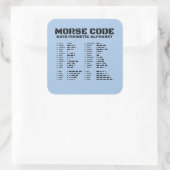 Morse-Code-NATO-Alphabet-Tabelle A-Z Minimal Quadratischer Aufkleber (Tasche)