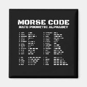 Morse Code & NATO Bildungs-Design Magnet (Vorne)
