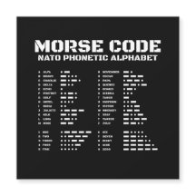 Morse Code & NATO Bildungs-Design Schwarz & Weiß