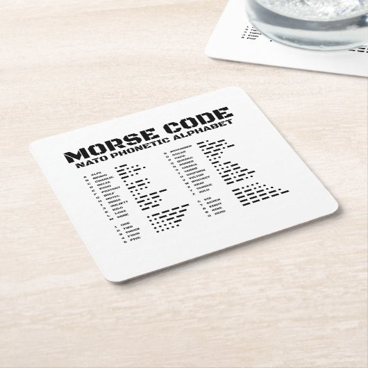 Morse-Code NATO-Buchstabenalphabet Rechteckiger Pappuntersetzer (angewinkelt)