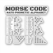 Morse Code NATO Phonetic Alphabet Aufkleber (Vorderseite)