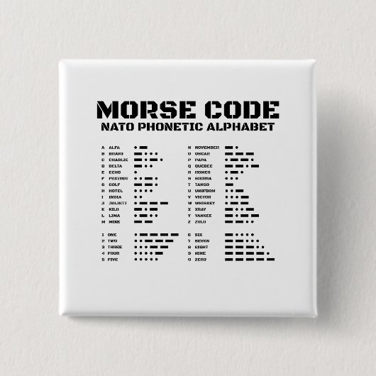Morse Code NATO Phonetic Alphabet Button (Vorderseite)