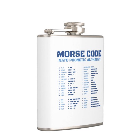 Morse Code NATO Phonetic Alphabet Flachmann (Rechts)