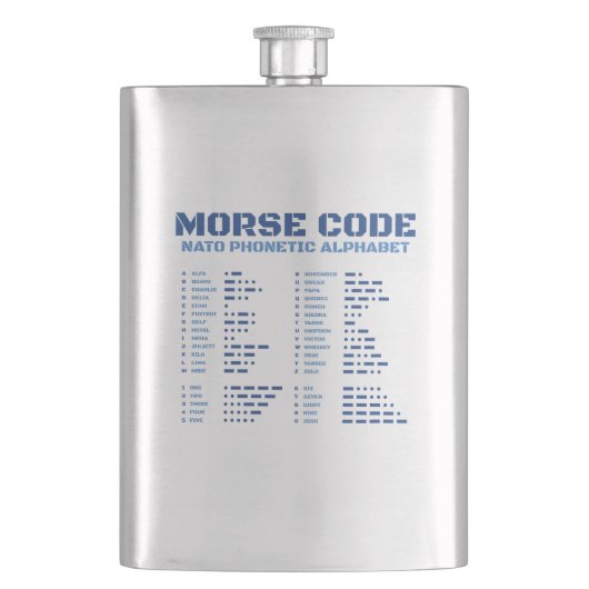 Morse Code NATO Phonetic Alphabet Flachmann (Vorderseite)