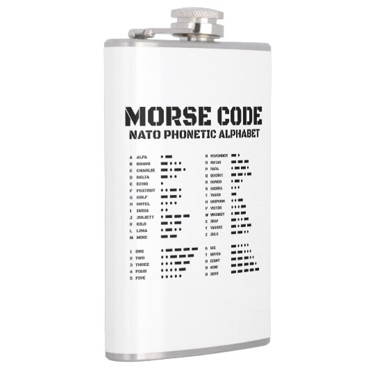Morse Code NATO Phonetic Alphabet Flachmann (Rechts)