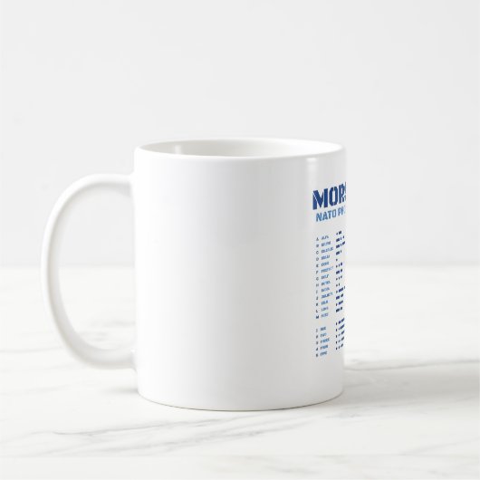 Morse Code NATO Phonetic Alphabet Kaffeetasse (Links)