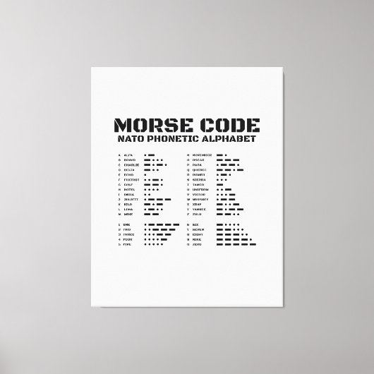 Morse Code NATO Phonetic Alphabet Leinwanddruck (Vorderseite)