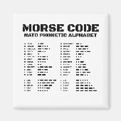 Morse Code NATO Phonetic Alphabet Magnet (Vorne)