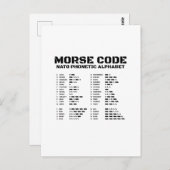 Morse Code NATO Phonetic Alphabet Postkarte (Vorne/Hinten)