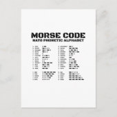 Morse Code NATO Phonetic Alphabet Postkarte (Vorderseite)