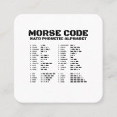 Morse Code NATO Phonetic Alphabet Quadratische Visitenkarte (Vorderseite)