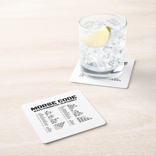 Morse Code NATO Phonetic Alphabet Rechteckiger Pappuntersetzer (Vor Ort)