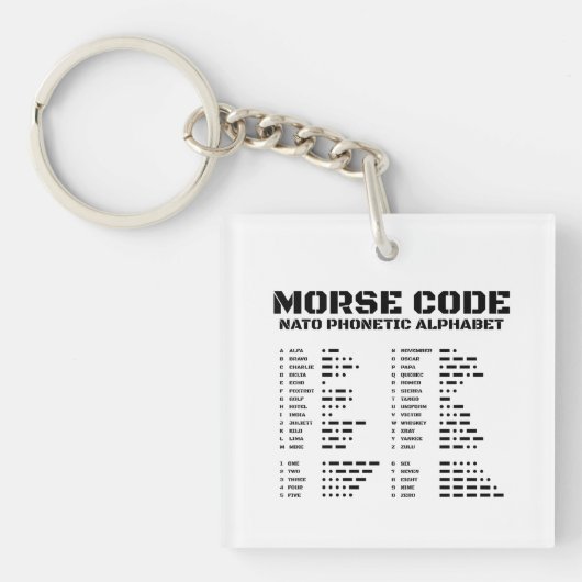 Morse Code NATO Phonetic Alphabet Schlüsselanhänger (Vorderseite)