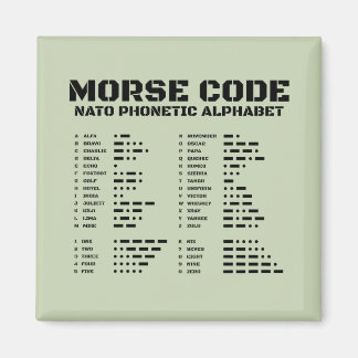 Morse Code NATO Phonetic Alphabet Tactical A Z Magnet