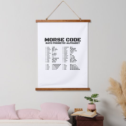 Morse Code NATO Phonetic Alphabet Wandteppich Mit Holzrahmen (Schlafzimmer)