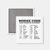 Morse-Code-NATO-Phonetik-Alphabet Magnet (Vorderseite/Rückseite)