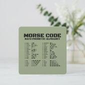 Morse Code NATO Tactical Signal Reference Card A Z Einladung (Stehend Vorderseite)