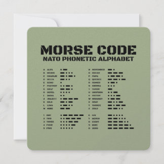 Morse Code NATO Tactical Signal Reference Card A Z Einladung