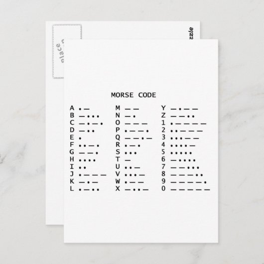 Morse Code Postkarte (Vorne/Hinten)