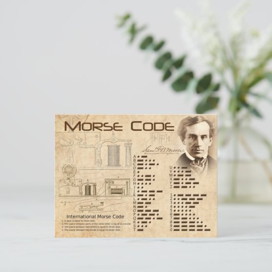 Morse Code Postkarte (Stehend Vorderseite)