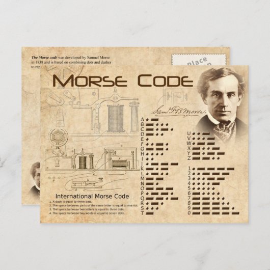 Morse Code Postkarte (Vorne/Hinten)