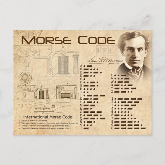 Morse Code Postkarte (Vorderseite)