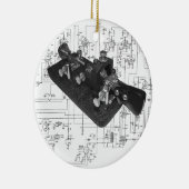 Morse Code Radio Key Schemata Keramik Ornament (Rechts)