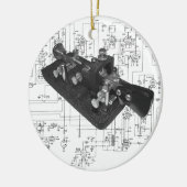 Morse Code Radio Key Schemata Keramik Ornament (Links)