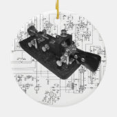 Morse Code Radio Key Schemata Keramik Ornament (Hinten)