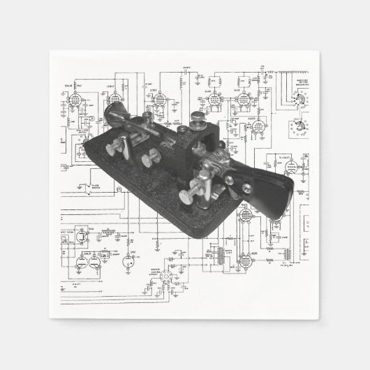 Morse Code Radio Key Schemata Serviette (Vorderseite)