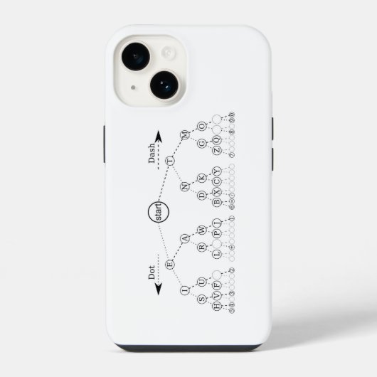 Morse Code Tree Binärbaum Diagramm iPhone Hülle (Rückseite)