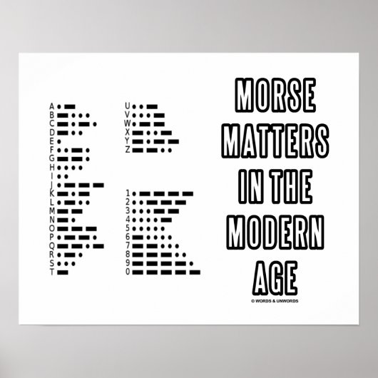 Morse Matters in the modern age (Morse Code) Poster (Vorne)