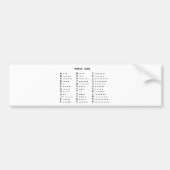 Morsealphabet Autoaufkleber (Vorne)