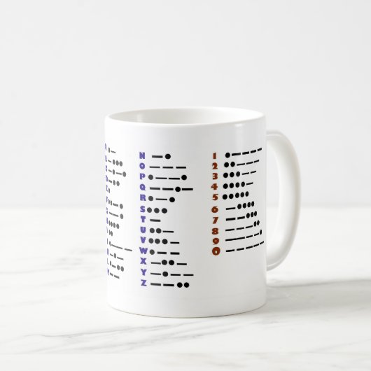 Morsealphabet Customizeable Tasse (VorderseiteRechts)