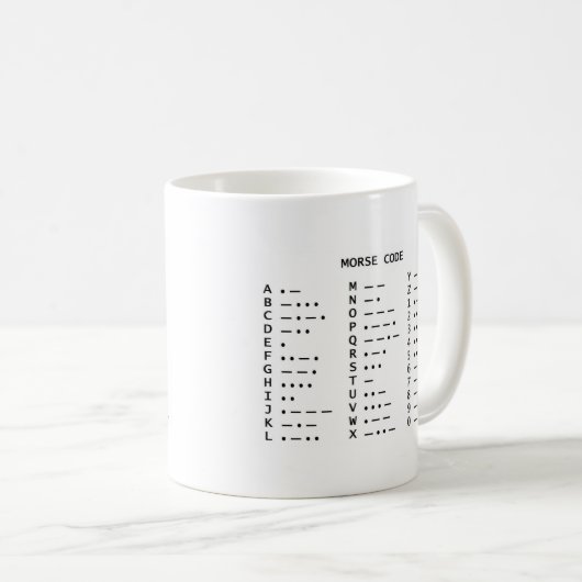 MORSEALPHABET KAFFEETASSE (VorderseiteRechts)