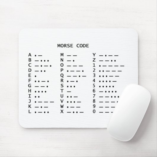MORSEALPHABET MOUSEPAD (Mit Mouse)