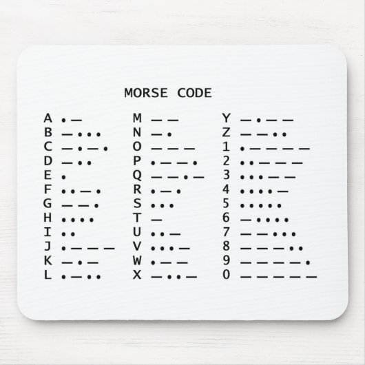 MORSEALPHABET MOUSEPAD (Vorne)