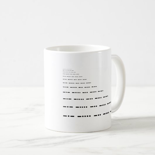 Morsealphabetrufzeichen-Tasse - besonders Kaffeetasse (VorderseiteRechts)
