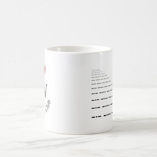 Morsealphabetrufzeichen-Tasse - besonders Kaffeetasse (Mittel)