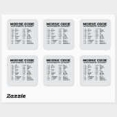 Morsecode Alphabet NATO Phonetic Reference A Z Quadratischer Aufkleber (Blatt)
