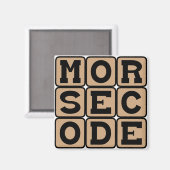 Morsecode, System aus Punkten und Strichen Magnet (Vorderseite/Rückseite)