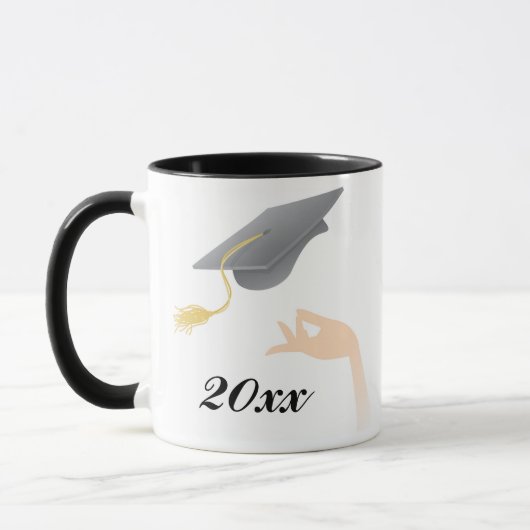 Mörser-Brett-Abschluss-Tasse Tasse (Links)