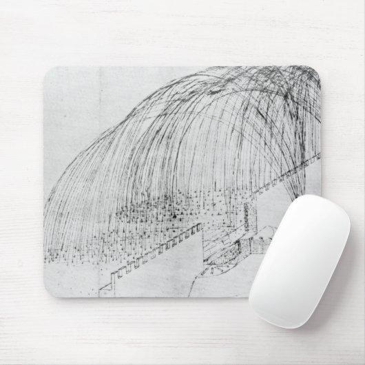Mörser, die Steine über einer Wand in ein Fort Mousepad (Mit Mouse)