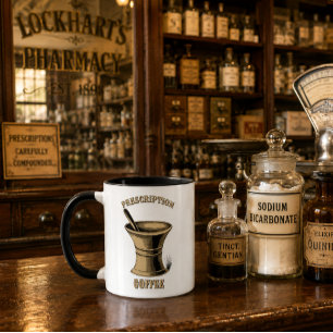 Mörser & Stößel Apotheke Rezept Kaffee Tasse