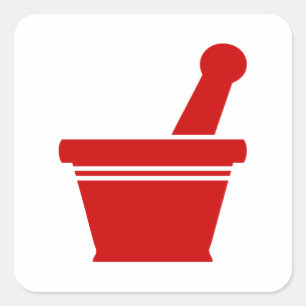 Mörser u. Stampfe Quadratischer Aufkleber