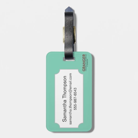 Mörser und Stampfe Gepäckanhänger (Rückseite vertikal)