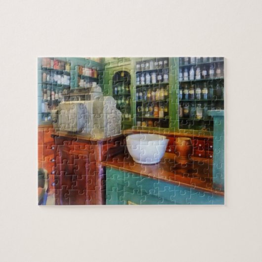Mörser und Stampfe in der Apotheke Puzzle (Horizontal)