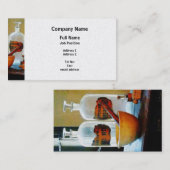 Mörser und Stampfe mit Flaschen - Platin-Ende Visitenkarte (Vorne/Hinten)