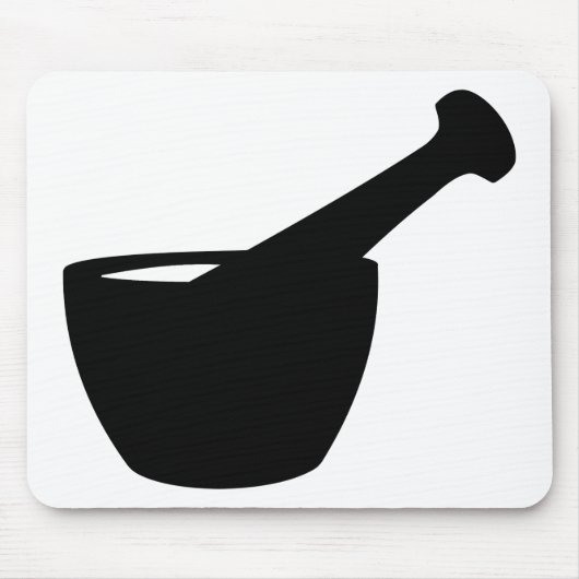 Mörser-und Stampfe-Silhouette-Apotheker-Geschenk Mousepad (Vorne)